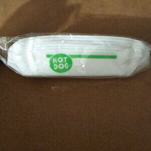 Summer Sizzle 6Pk Hotdog Koozies White Plastic Food Holder For Picnic & BBQ-NEW